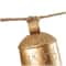Gold Metal Tibetan Inspired String Hanging Decorative Cow Bells with Jute Hanging Rope
